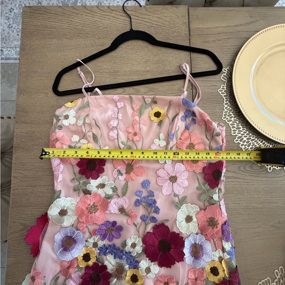 Storia Pink Floral Embroidered Mini Dress - Picture 9 of 12